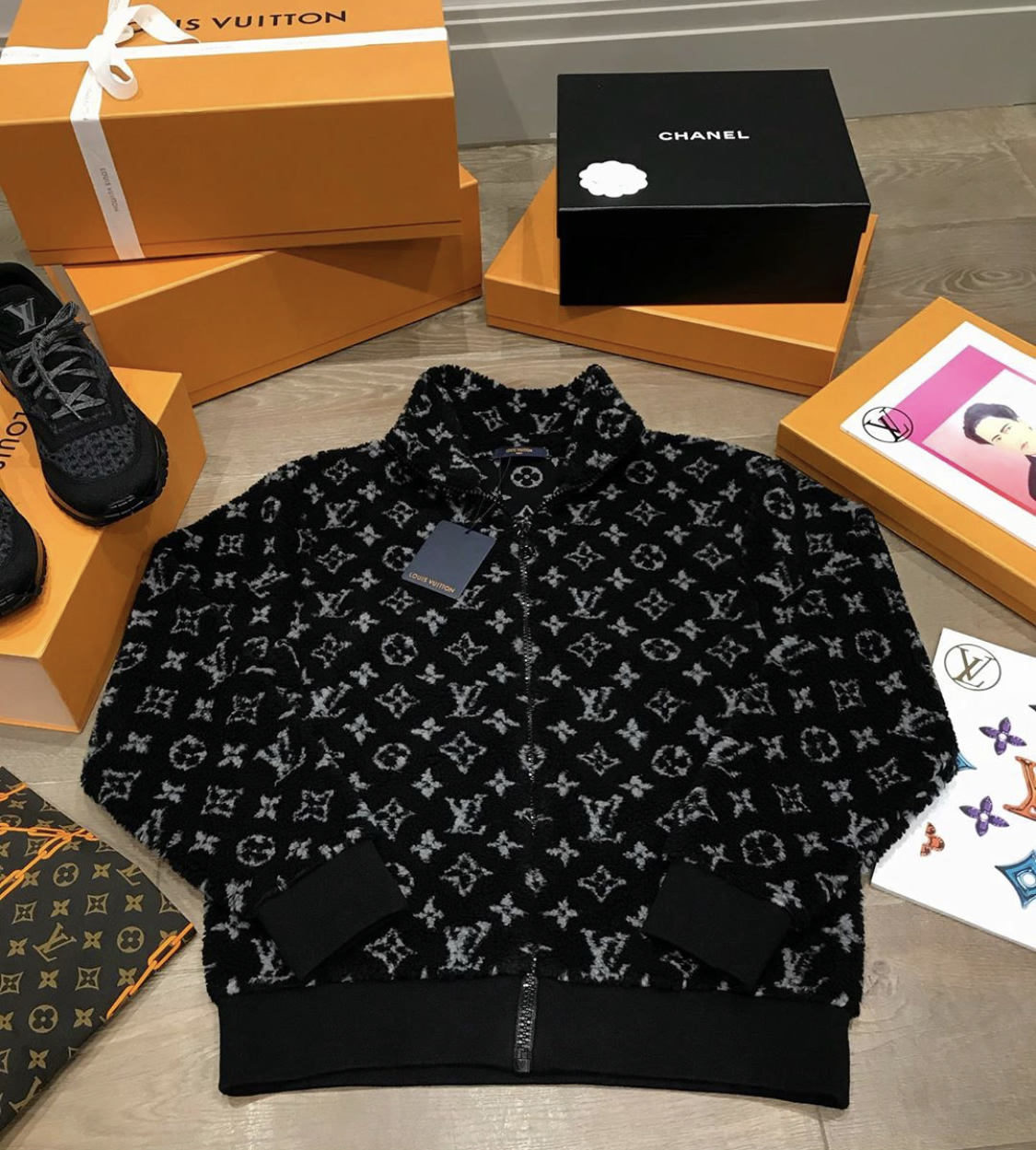 LOUIS VUITTON JACQUARD ZIP UP JACKET