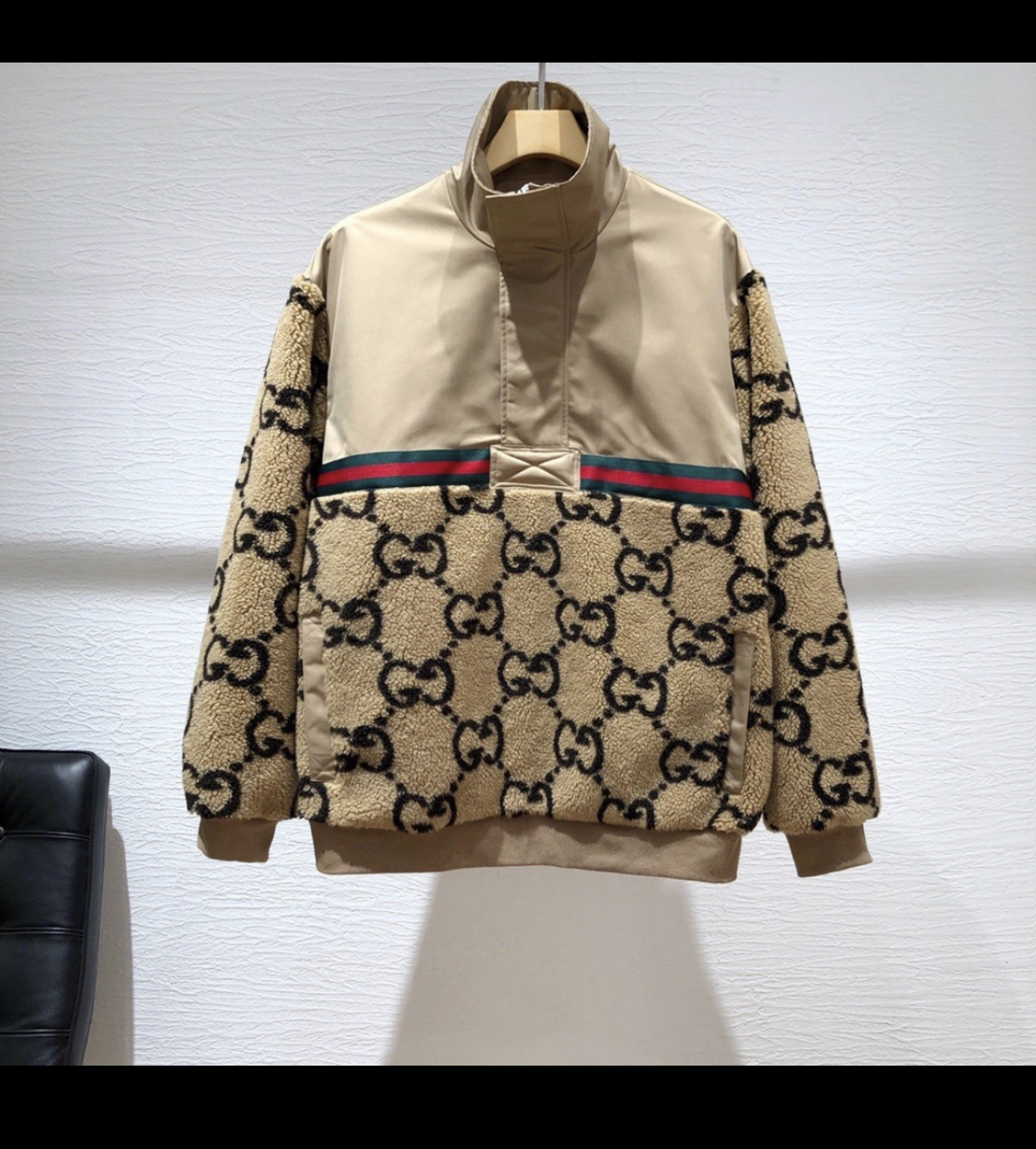 GUCCI GG JACQUARD HALF ZIP JACKET