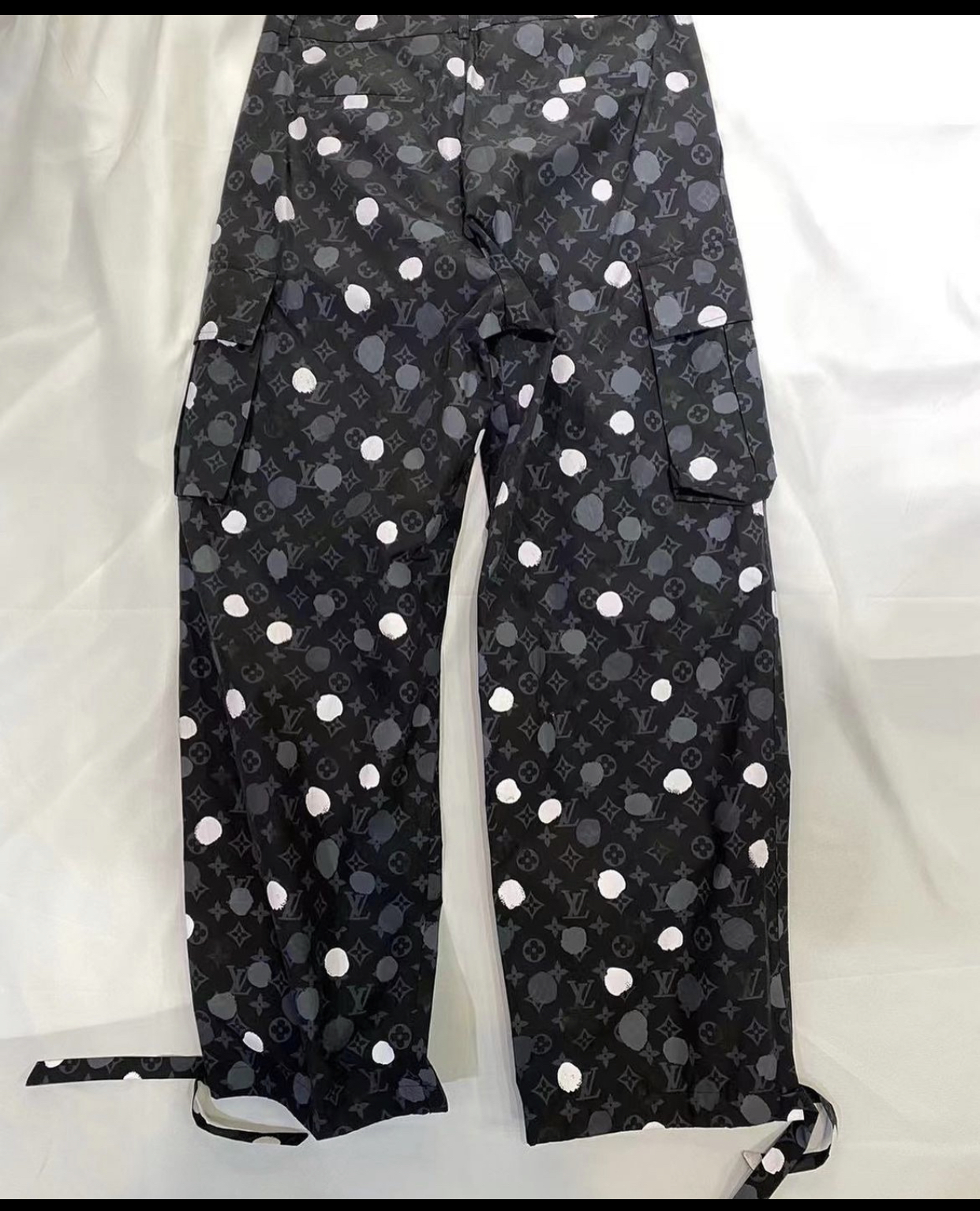 LV X YK MONOGRAM PAINTER DOTS CARGO PANTS