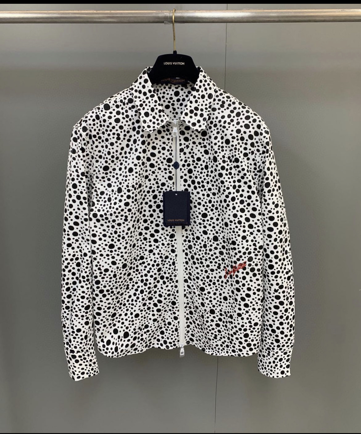 LV X YK INFINITY DOTS PRINTED ZIPPED SHIRT