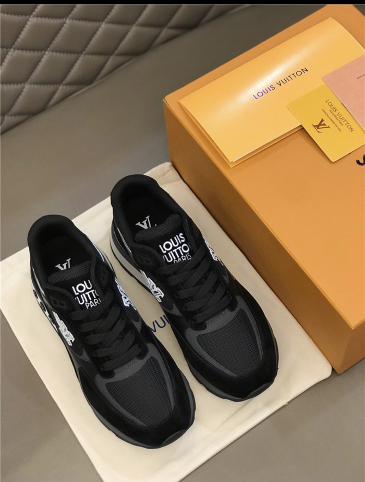 LOUIS VUITTON BLACK RUN AWAY SNEAKERS
