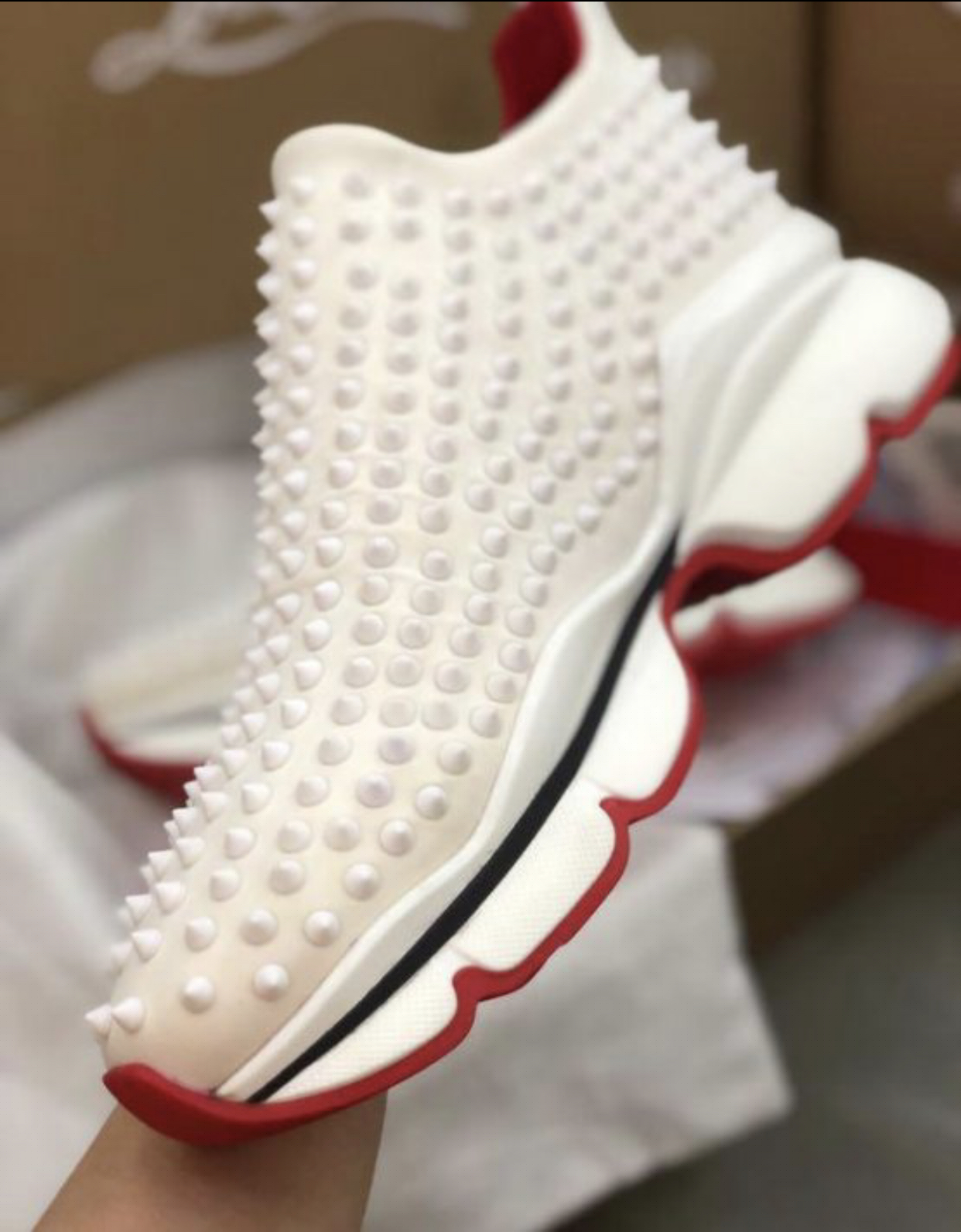 LOUBOUTIN WHITE STUDS