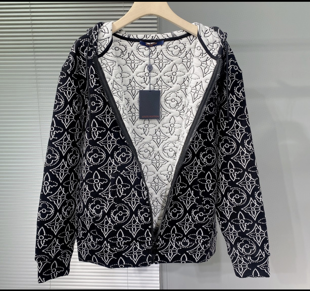 LV X NBA STRATEGIC FLOWER QUILTED HOODIE