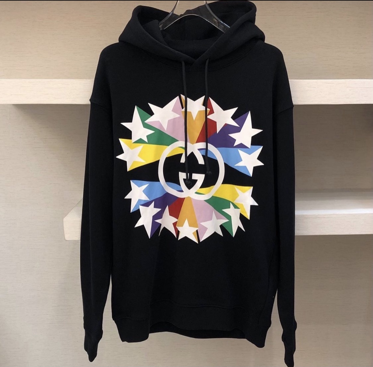 GUCCI INTERLOCKING G STAR BURST PRINT COTTON SWEATSHIRT