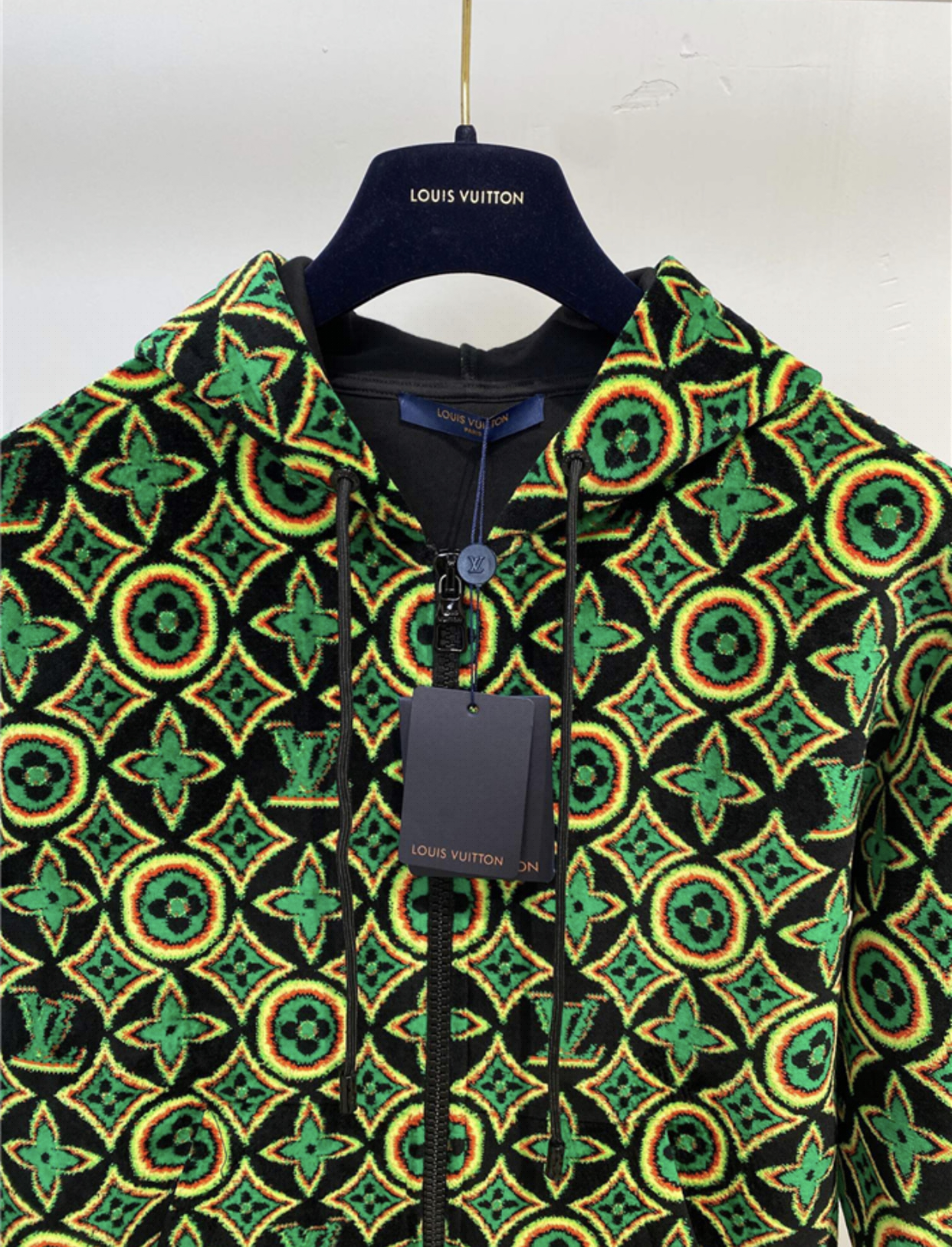 LOUIS VUITTON MONOGRAM FLOWER ZIP UP HOODIE