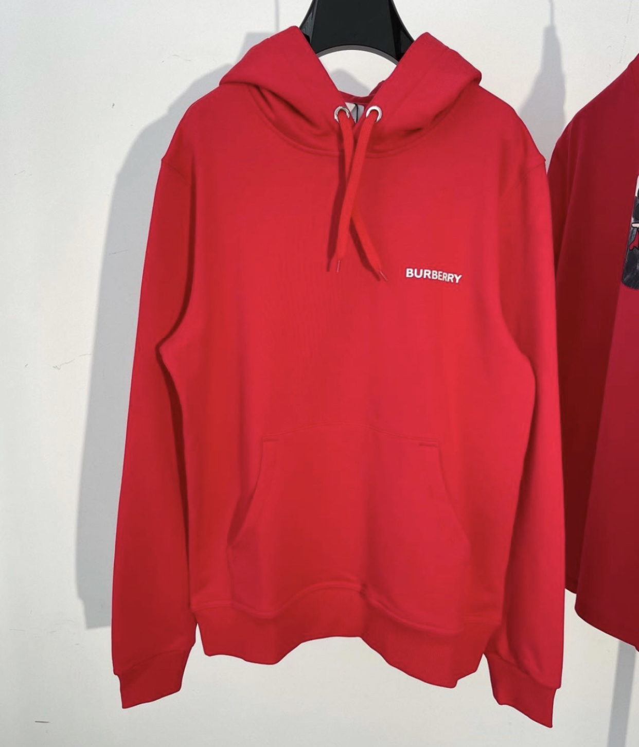 BURBERRY RED MONTAGE PRINT COTTON HOODIE