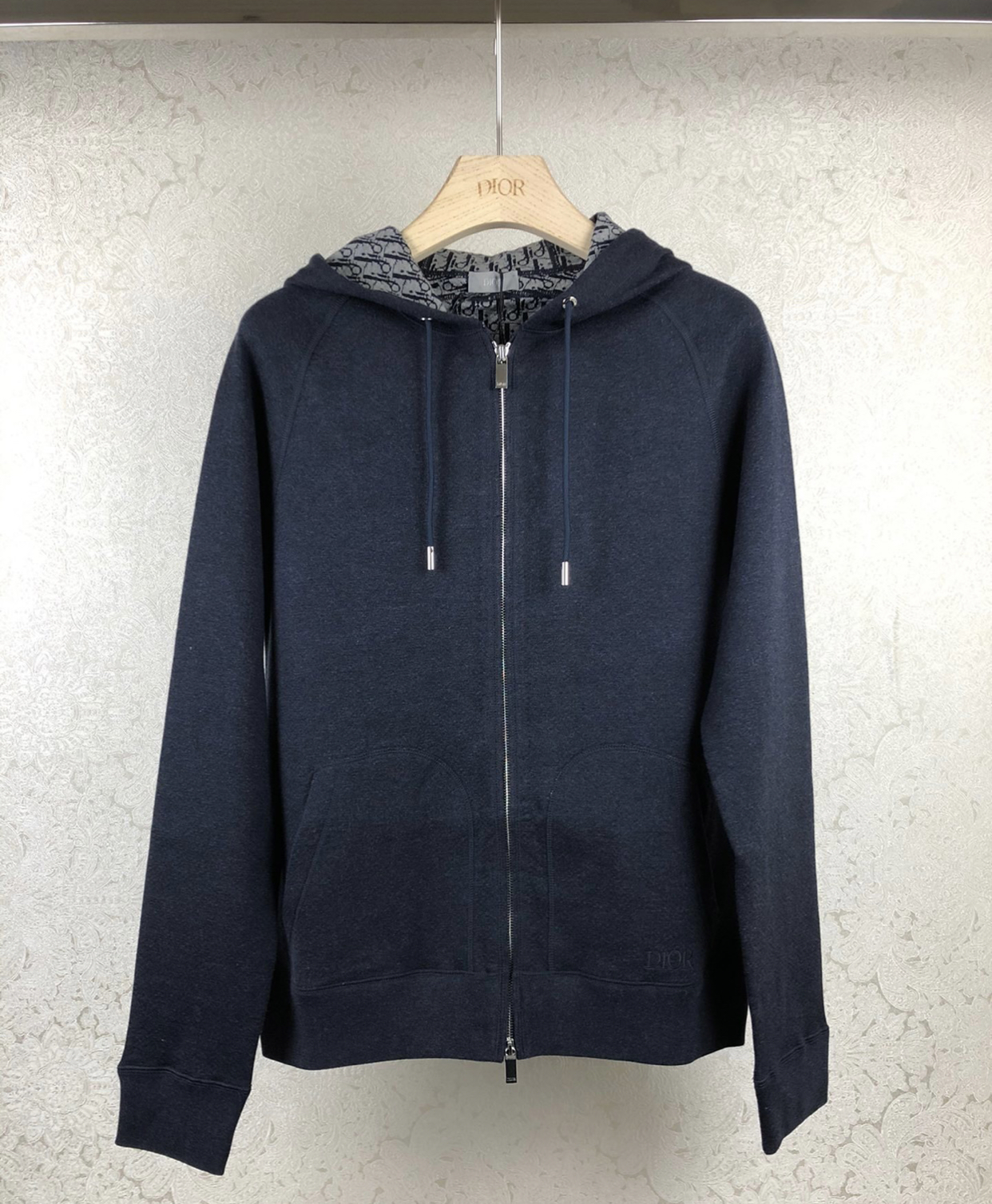 DIOR NAVY BLUE HOODIE SHIRT