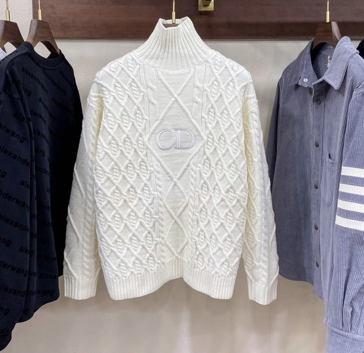 DIOR STAND WITH CD SIGNATURE WHITE KNITWEAR