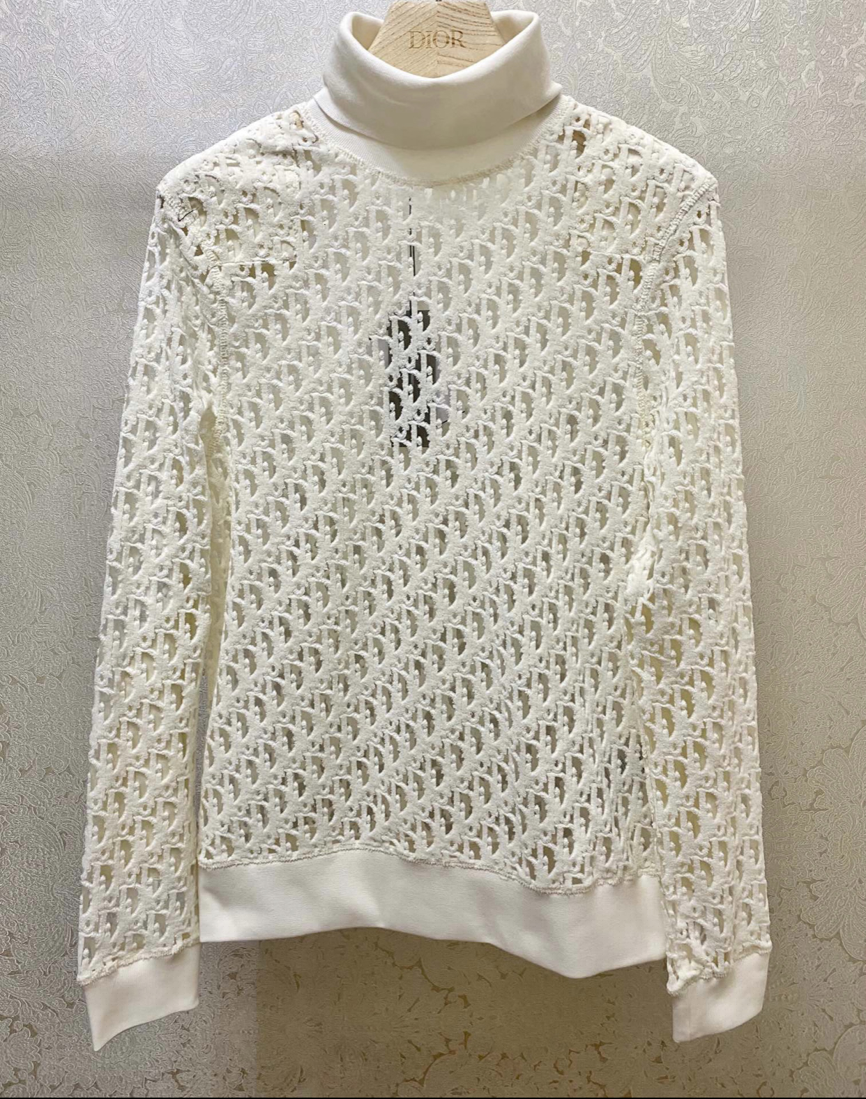 DIOR OBLIQUE TECHNICAL COTTON TRANSPARENT T-SHIRT