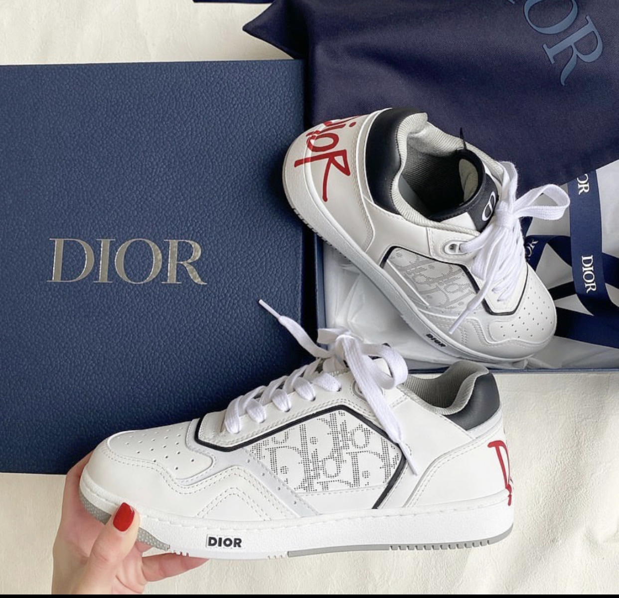 DIOR B27 LOW TOP SNEAKER WITH DIOR AND SHAWN SIGNATURE