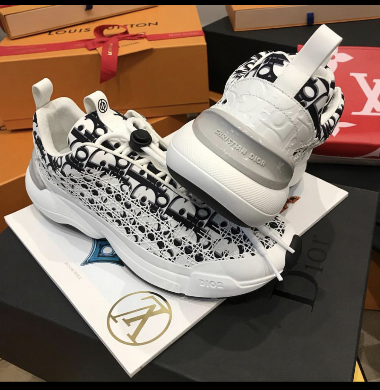 DIOR CLASSIC WHITE SNEAKERS GREY DETAILS 2019