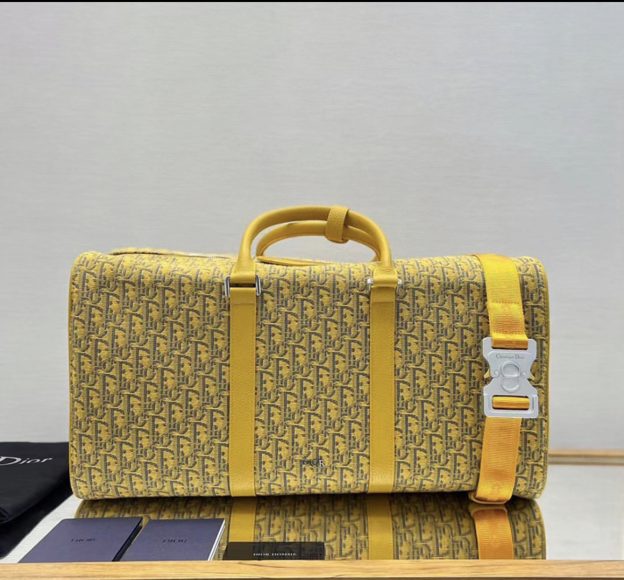 DIOR LINGOT 50 BAG GOLD-TONE DIOR OBLIQUE JACQUARD