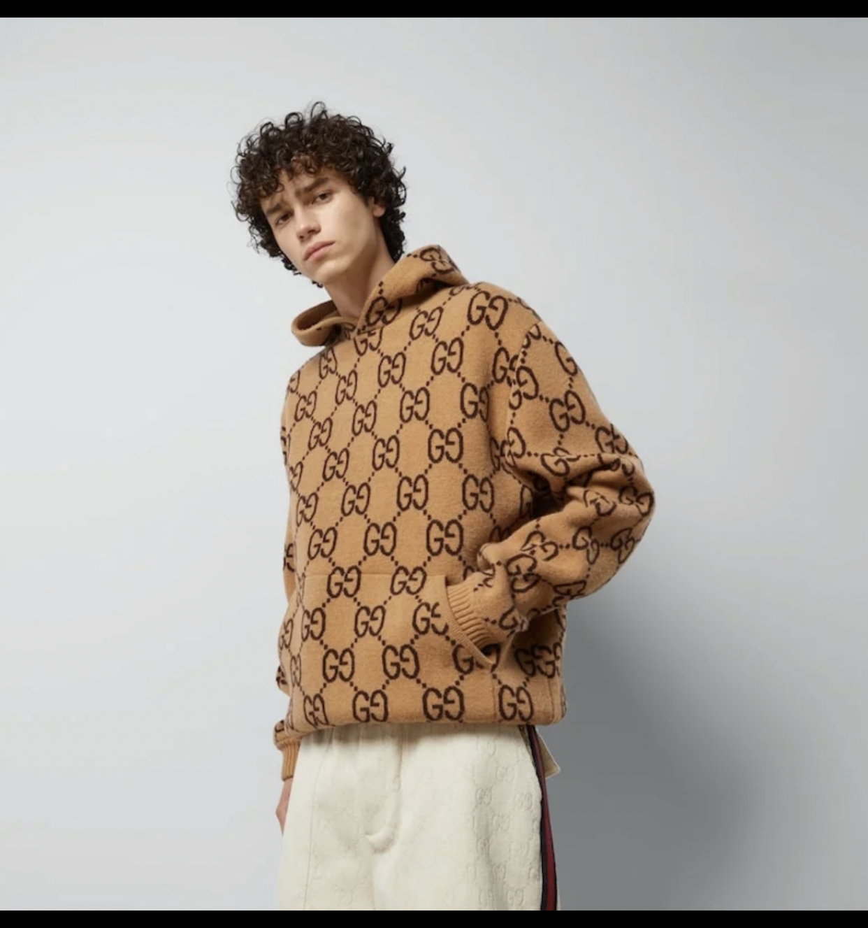 GUCCI GG WOOL HOODED SWEATSHIRT