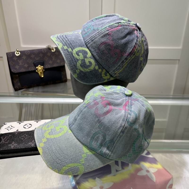 vintage denim printed ball cap with sun hat fashion