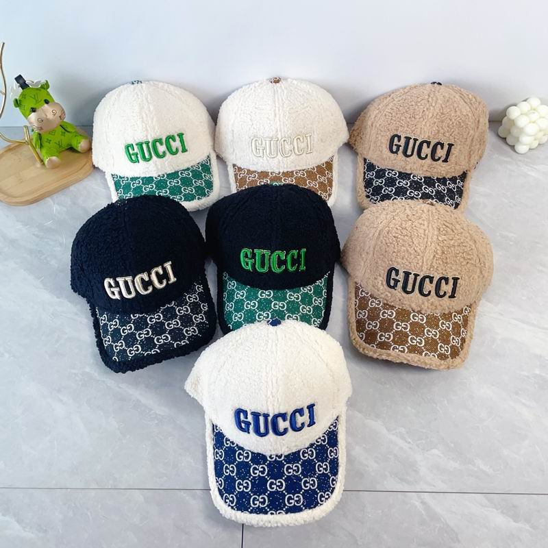 GUCCI GG SHERPA BASEBALL HAT WITH MONOGRAM CANVAS