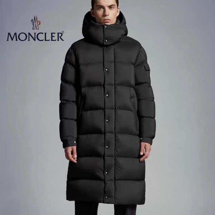 moncler handoverian long parka black jacket