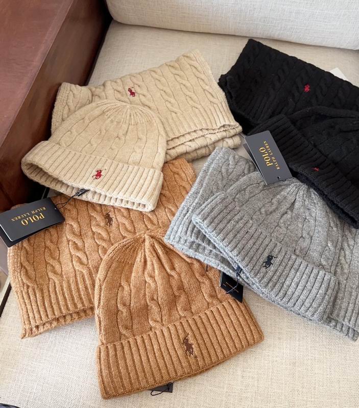 polo ralph 2-in-1 hat and scarf