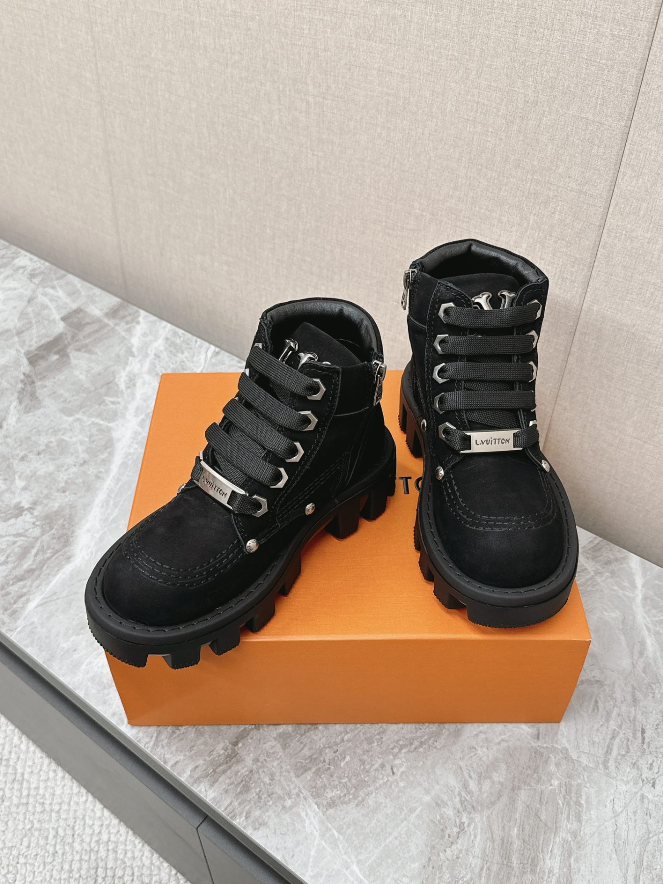 louis vuitton checker ankle boot