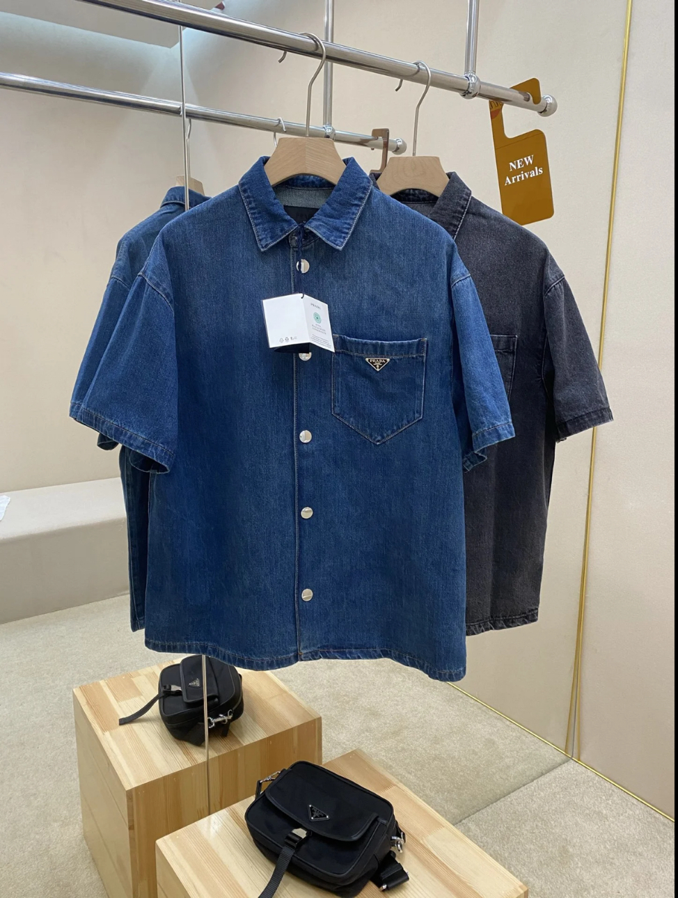 prada denim shirt