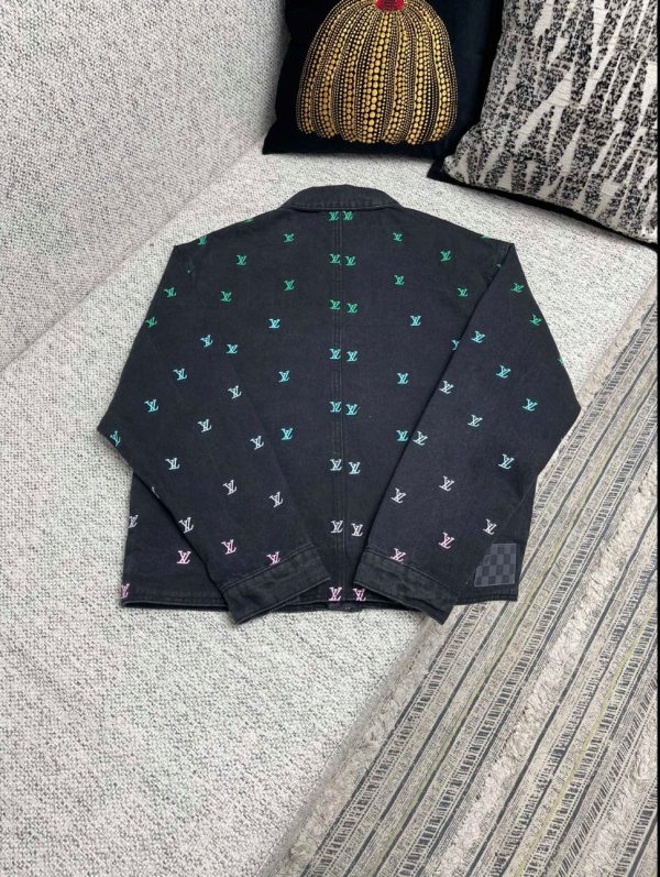 Louis Vuitton Blason Gradient Embroidered Denim Coach Jacket