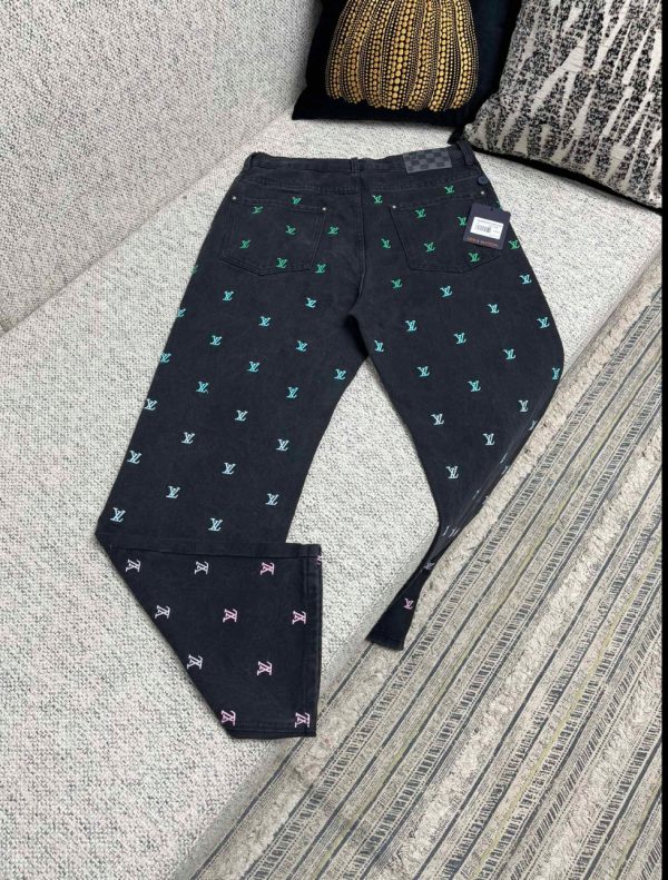Louis Vuitton Blason Gradient Embroidered Denim Skate Pants