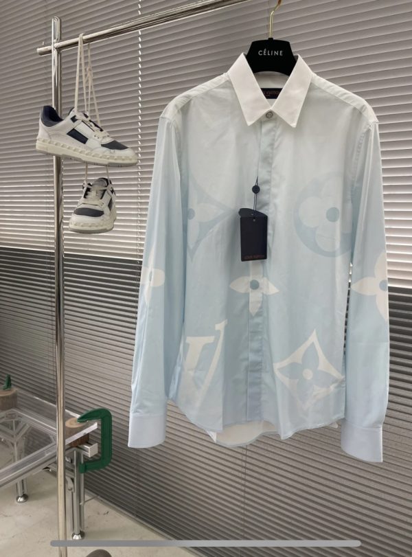 Louis Vuitton Monogram Printed Long-Sleeved Cotton Poplin Shirt