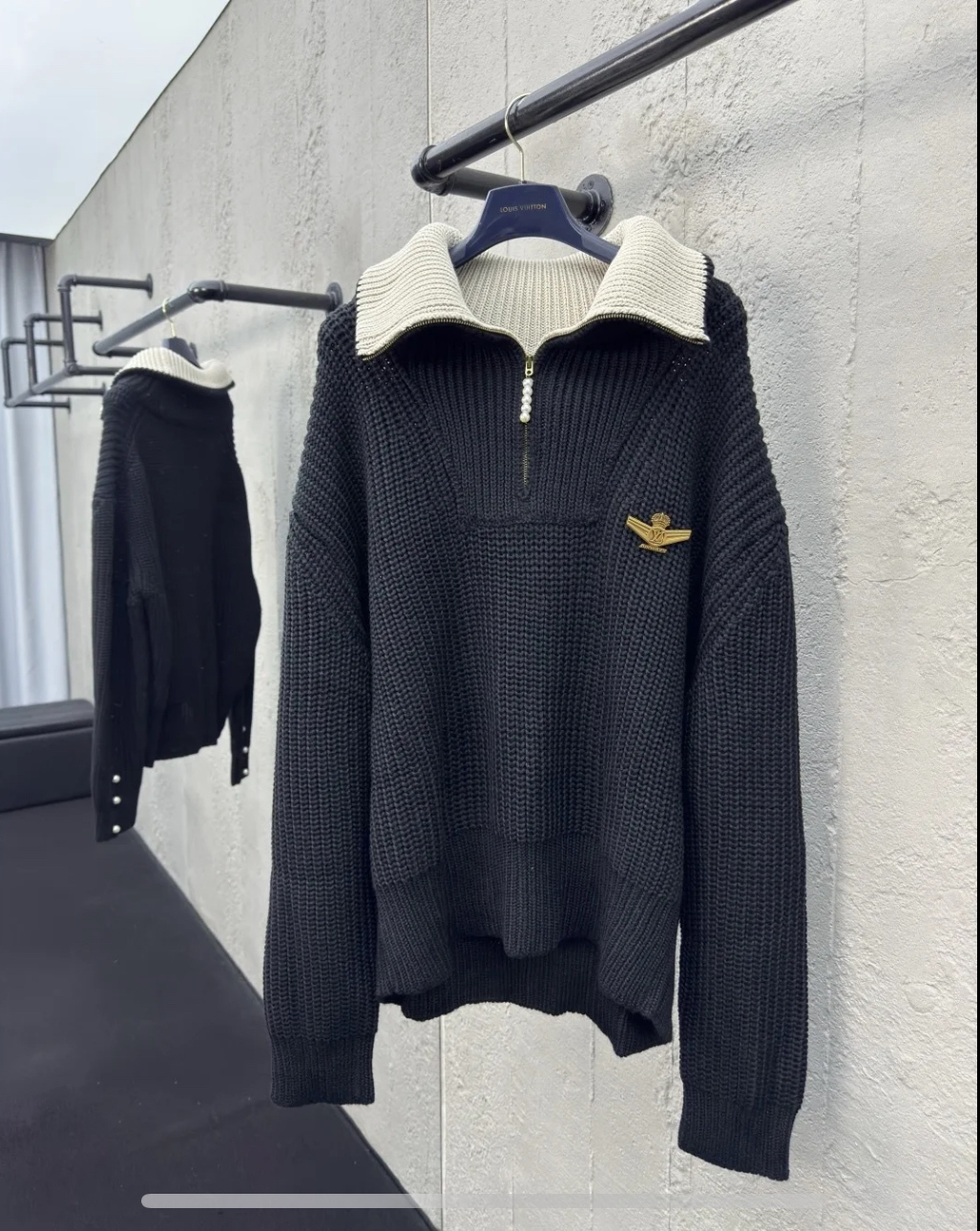 Louis Vuitton Chunky Wool-Blend Half-Zip Pullover