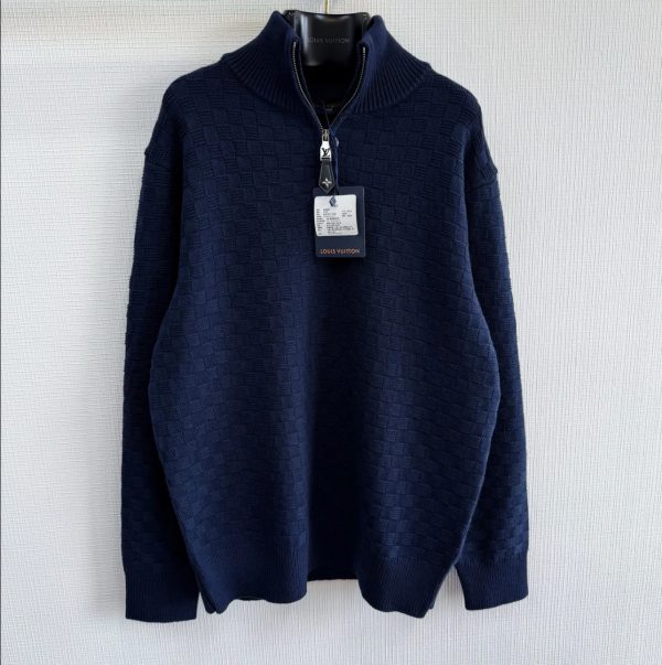 Louis Vuitton Cashmere-Wool Blend Half-Zip Pullover