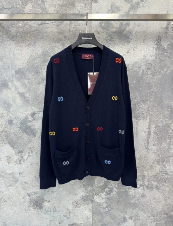 Gucci Fine cashmere cardigan with intarsia