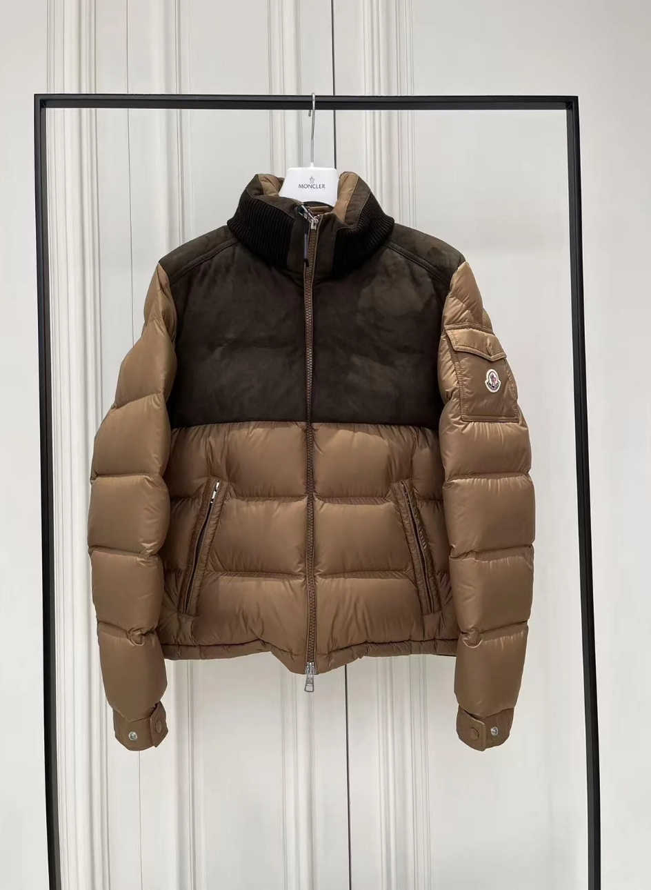 Moncler Cheverny Suede Short Down Jacket